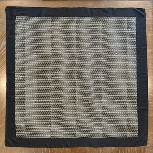 Fendi Black and White Logo Silk Scarf